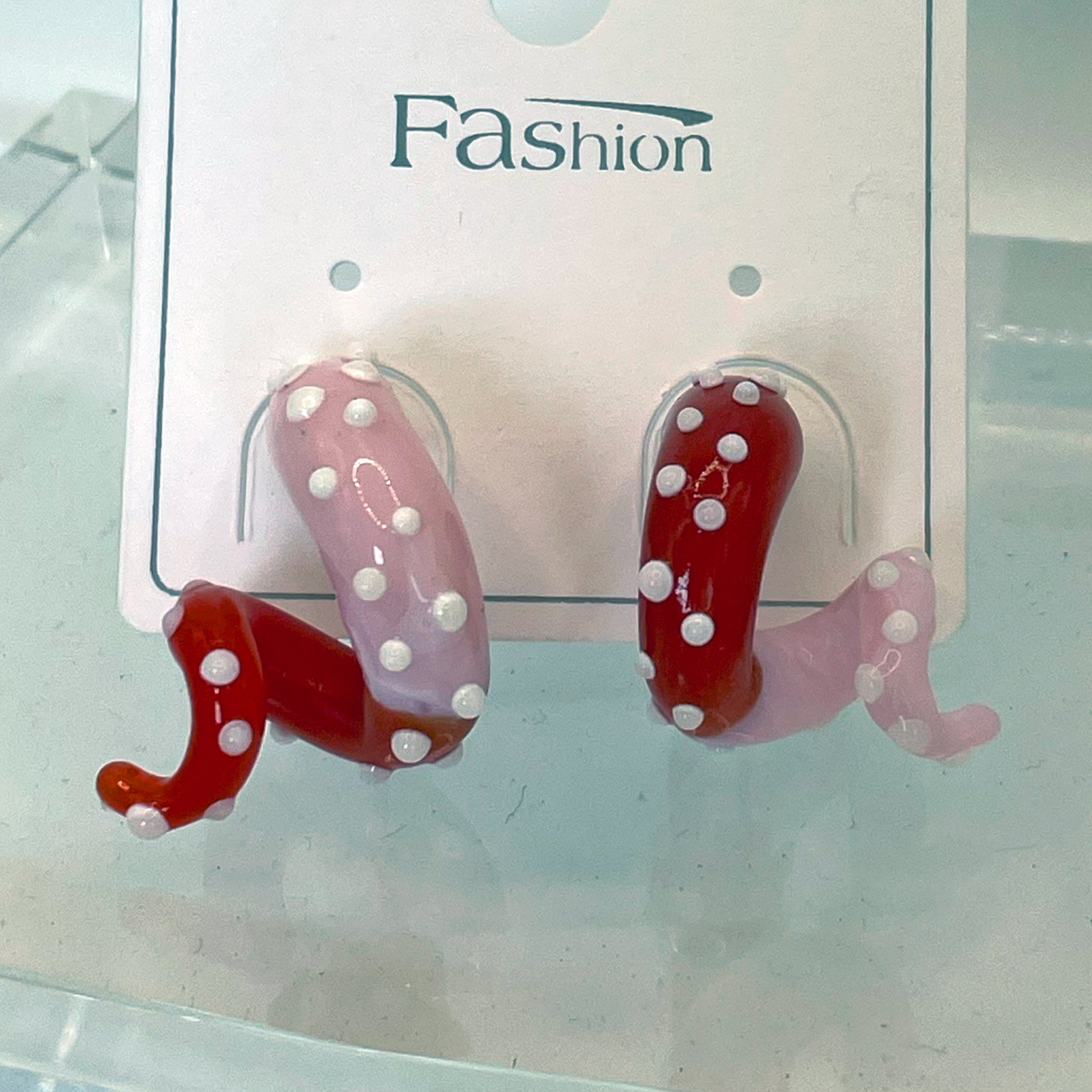 Tentacle Pin earring - Red/Pink